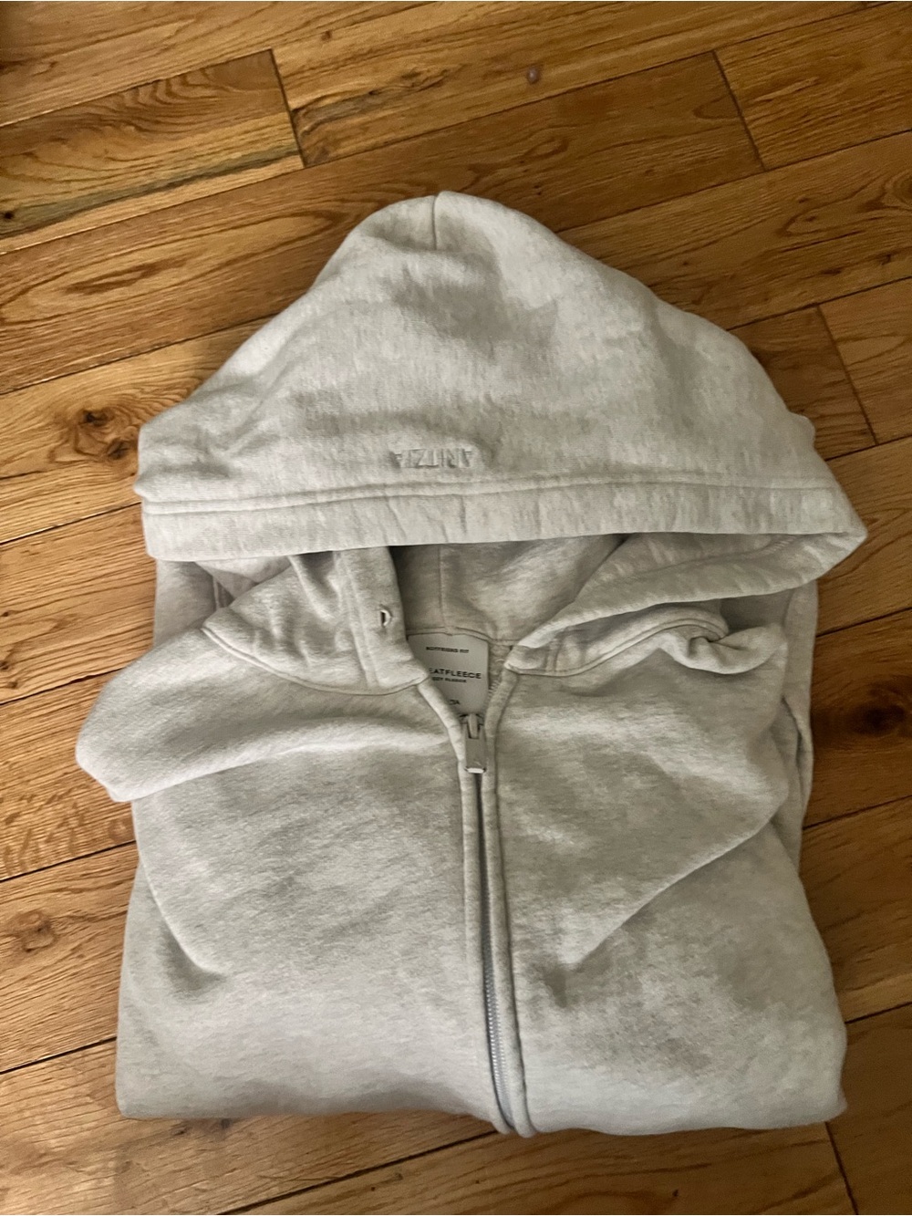 Aritzia Kids Light Gray Zip-Up Hooded Jacket